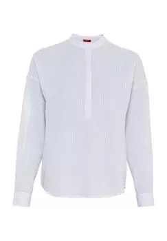 Блузка-рубашка, хлопок, в полоску, женская ESPRIT, голубой