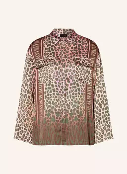 Блузка-Рубашка из атласа Miss Goodlife, коричневый