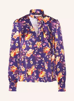 Блузка-Рубашка из атласа со съемным галстуком. Marc Cain, фиолетовый