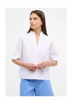 Блузка-рубашка из льна для женщин ETERNA, белый