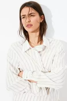 Блузка-Рубашка из льняной смеси H&M, мультиколор