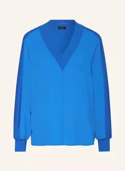 Блузка-рубашка из микса материалов MARC CAIN, цвет 361 new skydiver