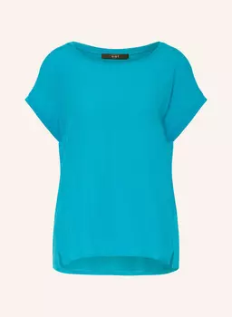 Блузка-рубашка из микса материалов oui, бирюзовый