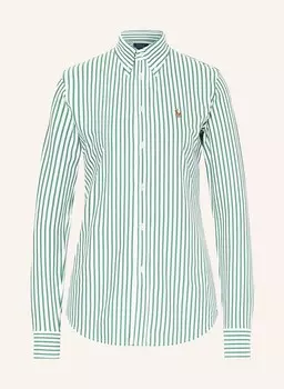 Блузка-рубашка из пике POLO RALPH LAUREN, белый/зеленый