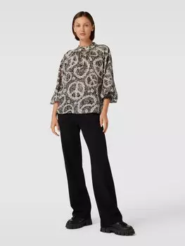 Блузка-рубашка из вискозы со спущенными плечами Frogbox, черный