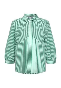 Блузка-рубашка Эрика, рукав 3/4, воротник блузка, женская Nmph, цвет Green Spruce