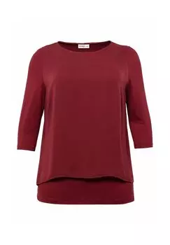 Блузка-рубашка легкого А-силуэта с заостренным подолом sheego, цвет Rubinrot