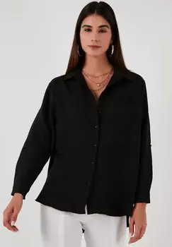 Блузка-рубашка LELA, черная