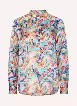 Блузка-рубашка liberty из шелка Rossana Diva, синий