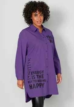 Блузка-рубашка LONG SCHRIFTZGE KRAGEN LANGARM Angel of Style, цвет lila
