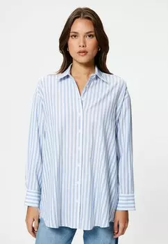Блузка-рубашка LONG SLEEVE CLASSIC NECK BUTTON Koton, цвет blue