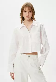 Блузка-рубашка Long Sleeve Crop Koton, белая