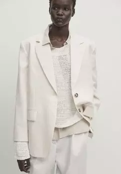 Блузка-рубашка Massimo Dutti, цвет mottled light grey