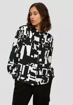 Блузка-рубашка MIT ALLOVER-PRINT QS, цвет schwarz