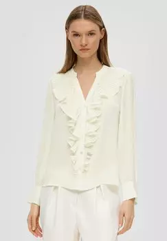 Блузка-рубашка MIT PLISSIERTEN VOLANTS s.Oliver BLACK LABEL, цвет creme