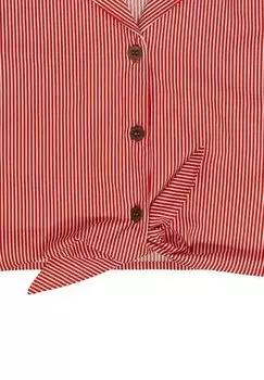 Блузка-рубашка Msli by GREEN COTTON, бальзамно-кремово-яблочно-красный