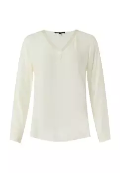 Блузка-рубашка "Нос", креп, женская Comma,, белый