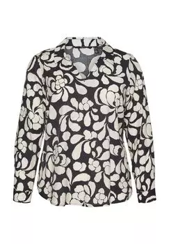 Блузка-рубашка, отложной воротник, манжеты, женская VERO MODA, черный