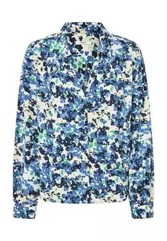 Блузка-рубашка, отложной воротник, сплошной узор, для женщин Pepe Jeans, цвет Sea Blue