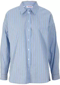 Блузка-рубашка оверсайз John Baner Jeanswear, синий