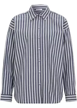 Блузка-рубашка оверсайз John Baner Jeanswear, синий