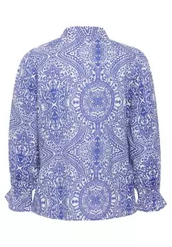 Блузка-рубашка Part Two, ксилография глубокого ультрамарина Nevinpw