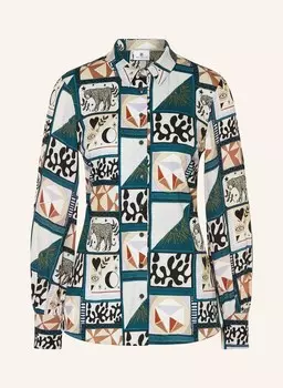 Блузка-Рубашка пиа из микса материалов Desoto, синий