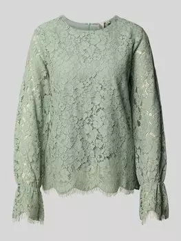 Блузка-рубашка прямого кроя с бахромой, модель «PERLA» YAS, мятный