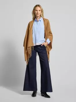 Блузка-рубашка прямого кроя с нагрудным карманом Milano Italy, синий