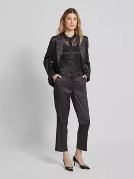 Блузка-рубашка прямого кроя с разделительными швами Milano Italy, черный