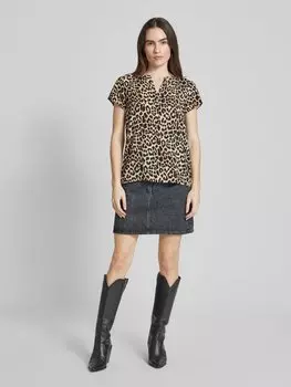 Блузка-рубашка прямого кроя с туникообразным воротником, модель «PIETTA» Soyaconcept, бежевый