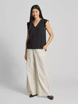 Блузка-рубашка прямого кроя с V-образным вырезом, модель «MARRAKECH» ICHI, черный