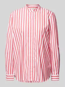 Блузка-рубашка прямого кроя с воротником-стойкой MAERZ Muenchen, светло-красный