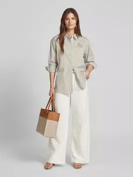 Блузка-рубашка прямого кроя с вышитым логотипом, модель «KOTTA» Lauren Ralph Lauren, зеленый