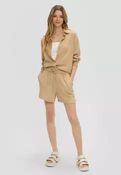 Блузка-рубашка QS, бежевый