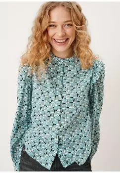 Блузка-рубашка QS, цвет petrol aop