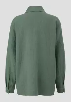 Блузка-рубашка QS, тёмно-шалфейный