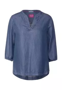 Блузка-рубашка, рукав 3/4, женская CECIL, цвет Mid Blue