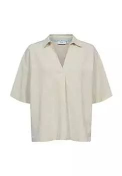 Блузка-Рубашка рукава-половинки в составе лен Nmph, цвет 5558 sesame melan