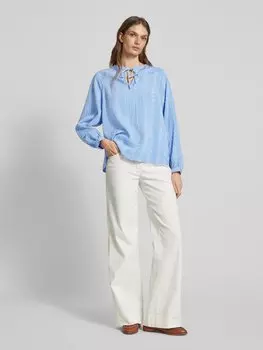 Блузка-рубашка с бантом Milano Italy, синий