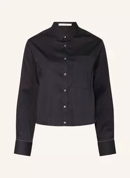 Блузка-Рубашка с декоративными бусинами Soluzione, черный