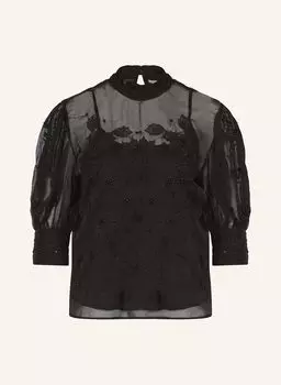 Блузка-Рубашка с декоративными жемчужинами Farm Rio, черный