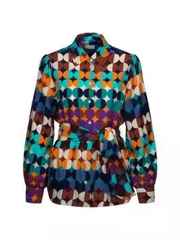 Блузка-Рубашка с геометрическими узорами Seidensticker, мультиколор