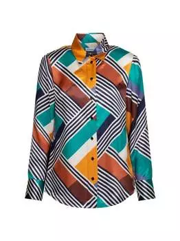 Блузка-Рубашка с геометрическими узорами Seidensticker, мультиколор