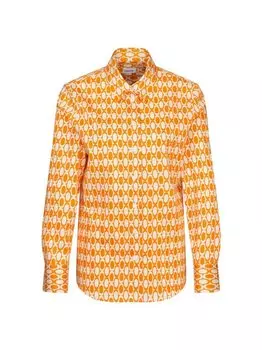 Блузка-Рубашка с геометрическими узорами Seidensticker, оранжевый