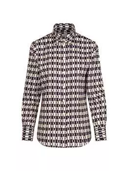 Блузка-Рубашка с геометрическими узорами Seidensticker, синий