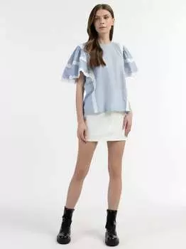 Блузка-Рубашка с кружевом Dreimaster, синий