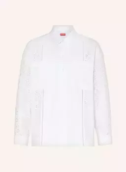 Блузка-рубашка с кружевом Kenzo, белый