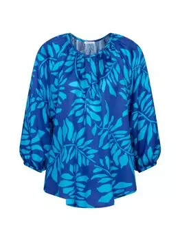 Блузка-Рубашка с листьями Seidensticker, синий