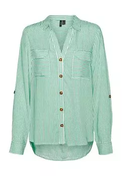 Блузка-рубашка с нагрудными карманами, в полоску, женская VERO MODA, цвет Katydid